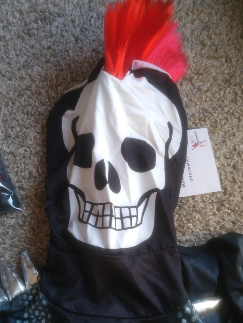 MorphCostumes Red Punk Skeleton Kids Costume